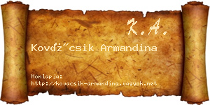 Kovácsik Armandina névjegykártya